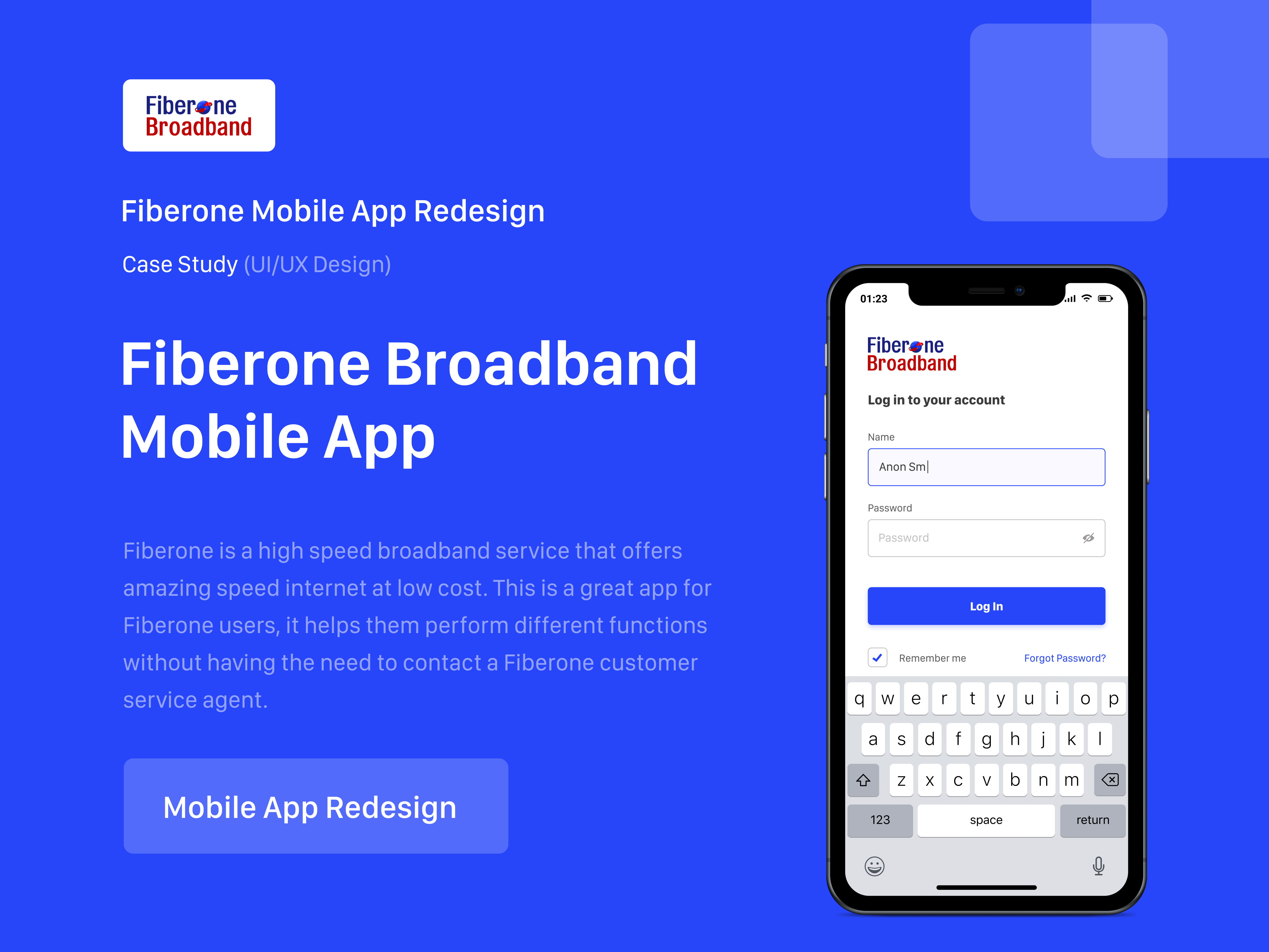 FiberOne Broadband Mobile App cover