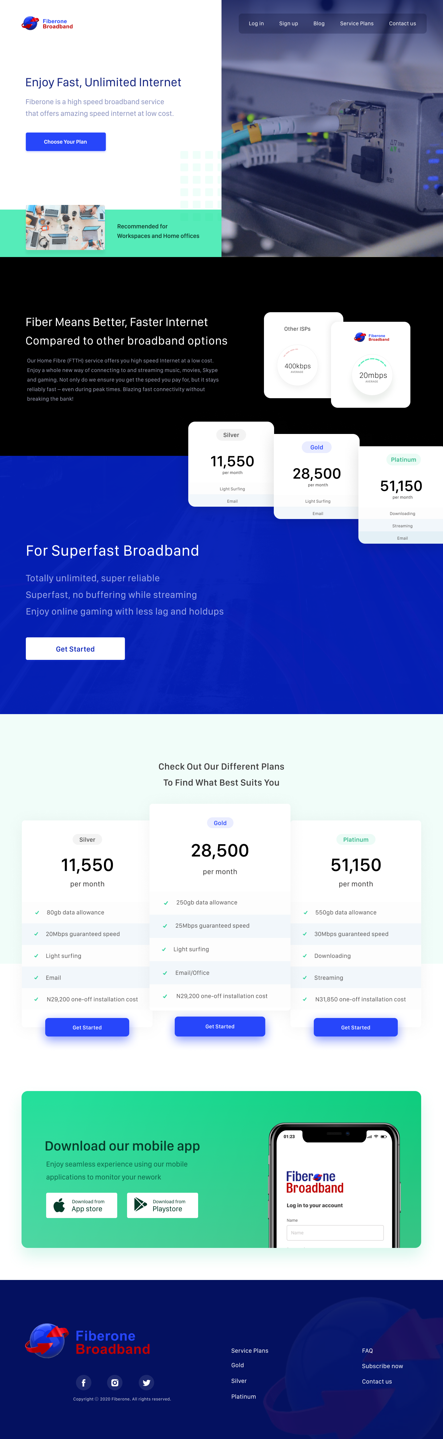 FiberOne website redesign