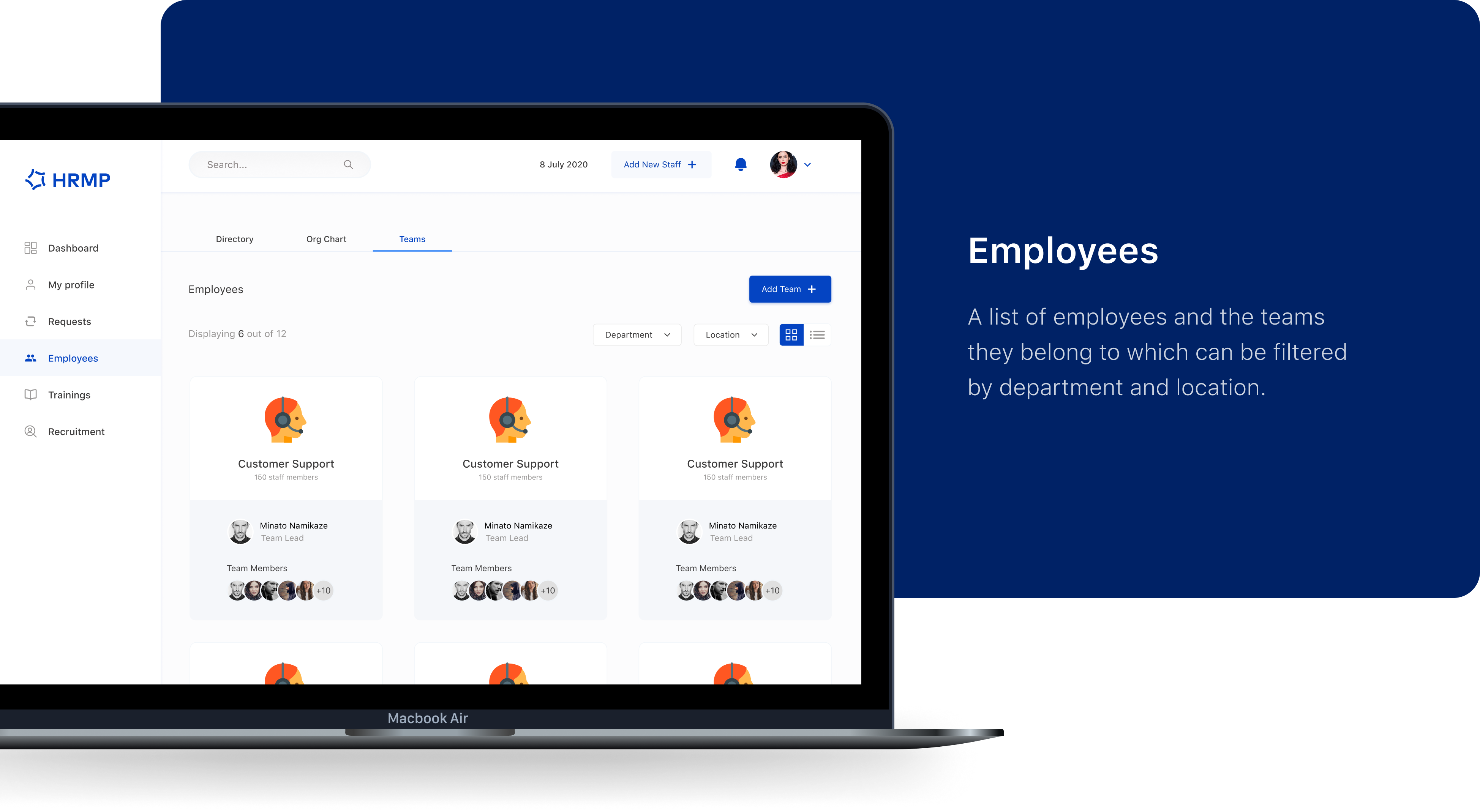 HRMP employees and teams view