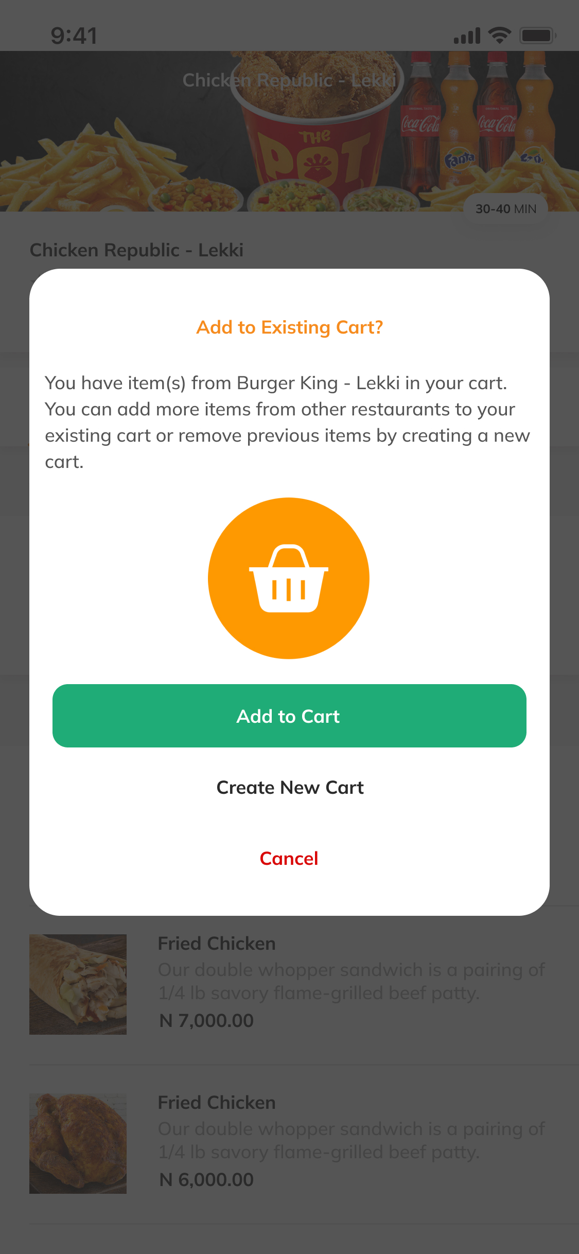 Jumia Food existing flow
